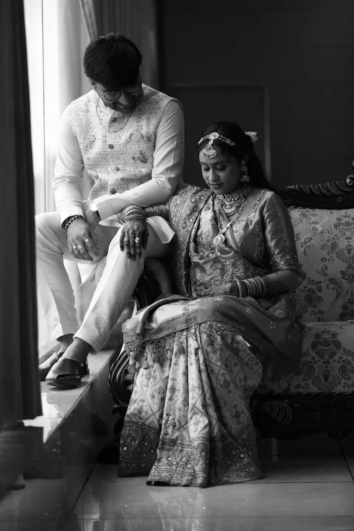 Older members of the family photographed together in black and white