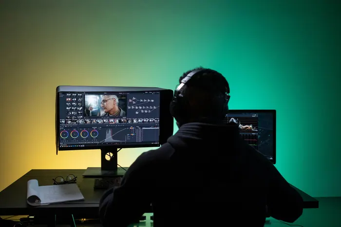 The editing desk at the studio where every set is graded